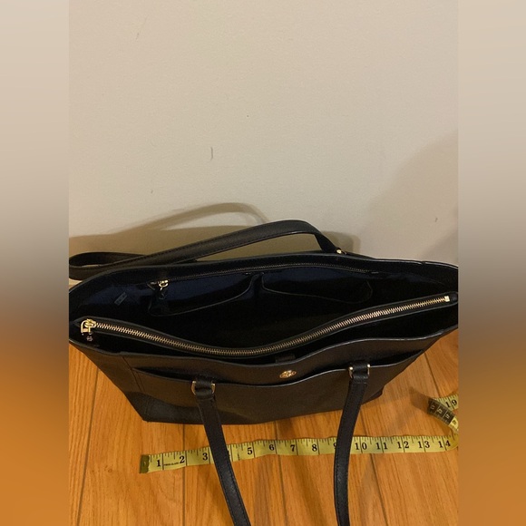 Tory Burch Robinson Tote Leather Women's Bag -Black - Picture 2 of 6